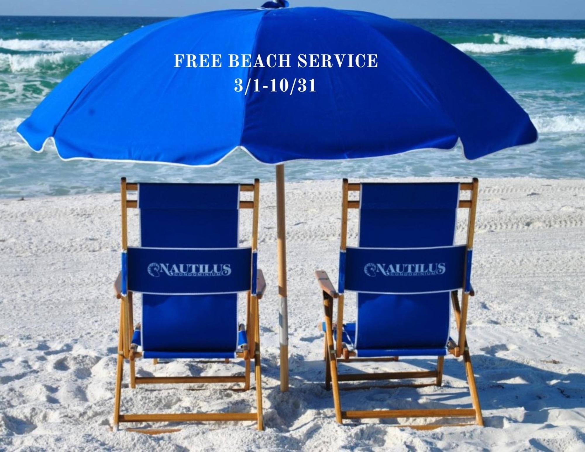 Nautilus 2408 Gulf View 2 Bedroom 4Th Floor Free Beach Service 沃尔顿堡滩 外观 照片
